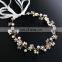 Elegant Bridal Wedding Hair Accessories Crystal Pearl Flower Girl Headband Ribbon Headpiece Hair Jewelry Accessories