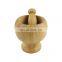 100% Natural Bamboo Wood Pepper Garlic Herb Spice Grinder Press Crusher Masher Mortar and Pestle Set