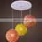 New style Colorful Pearl Handmade Rattan Light Ceiling Lampshade Ball Shaped Woven Light decor high quality