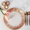 Wholesale Glittering Rose Gold Rimmed 13 Inches Glass Under Charger Plates Wedding Decoration