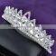 Women's head jewelry white gold plated crystal imperial crown bridal hair accessories