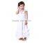 Wholesale Kids Solid Elegant Cotton Dresses Lace Girls Ruff Sleeve Long Dress One Piece Party Dress