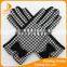 high quality ladies Houndstooth fabric and mirco velvet touch screen gloves with bow