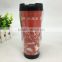12 OZ plastic travel mug double wall coffee mug with customized insert paper 100% BPA free food grade