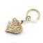 Fashion round hard shape gold metal alloy keychain charm for handbag