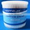 OEM 300tips wooden cotton buds in round plastic box with custom print