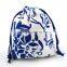 Blue and white porcelain small drawstring jute bag china supplier                        
                                                                                Supplier's Choice