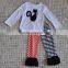 Handmade 100% Cotton Western Girl Cat Embroidery Long Sleeve Halloween Boutique Outfit