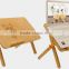 Beauty Carvened flower Solid Bamboo Collapsible Folding of Table Laptop Stand new design laptop bed desk