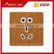 high fashion wood grain switch socket with neon for UK, universal, 2 pin and 3 pin