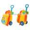 Cute bear trolley plastic beach toys sand with shovel and sand mold