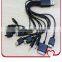 High Quality Retractable Universal USB Charger Data Charging Cable 10 in 1 USB Cable for iPhone 4 5 for Samsung S4 S3 HTC