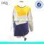 Ladies long sleeve mixed color block pullover jumper