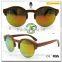 Hot Sale! New Round Fashion Style Handmade Wooden Sunglasses CE FDA UV400 TAC Polarized
