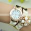 geneva brand lady scarf watch crystal fabric double strap women watches