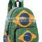 Portable travel bag with Brazil flag printing