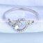 High quality fashion jewelry butterfly design zircon 925 sterling silver rings