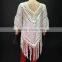 Wholesale White Plain Middle Sleeve Lace Tops Lace Extender With Tassels