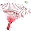 High Quality Plastic Coated Carbon Steel Garden Tools Farming Rake Adjustable Leaf Rake