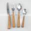 stainless steel tableware16 pcs dinner set. Plastic wood handle Western-style food knife/fork/spoon/coffee spoon set C72