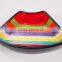 Colorful Lazy Susan Ceramic Snack Tray Bowl Plate Set