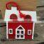 Hotel Scene Arrangement Indoor DecorationWooden Christmas Houses Fiber Optic Christmas Village Houses With Hanging Rope Arcades
