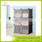 Multi Use DIY 6 Compartments Freestanding Plastic PP Storage Cube