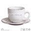 8oz Handpainted White Cup and Saucer