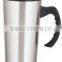 450ml stainless steel inner plastic outer steel vacuum cup/auto mug/Travel mugs/coffee cup with handle and lid