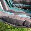 Green and Grey Stripe Polyester Hanging Hammock Chair with Cushion