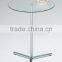 Modern furniture metal legs kitchen table, round glass dining table