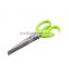 Multi-functional Stainless Steel Kitchen Knives 5 Layers Scissors Sushi Shredded Scallion Cut Herb Spices Scissors Cooking Tools