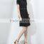 Guangzhou Oem Clothing White Pearl Embellishment Dresses Short Sleeve Black Slim Dress