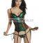 Women's Bustier Corset Sexy Girdle Waist Cincher with Garter Belt