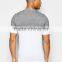 Custom Fashion Short Sleeve Button Placket White Grey Contrast Men's 100% Cotton Pique Pre Shrink Slim Fit Casual Polo Shirt