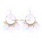 Fashion colorful pompon gold plated hoop earrings for women accessories