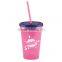 USA Made 16 oz Insulated Tumbler With Straw And Lid - double-wall, BPA/BPS-free and comes with your logo