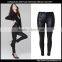 Women Punk Rock Moto Design Leather Pants Ladies Skinny Pu Leather Jeans Trousers