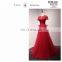 A17DL0014 O-neck Short Sleeve Shirt Keyhole Back Evening Dress Red Women Fashion Dress