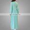 Muslim Lady Style Long Sleeve Dresses Top Grade Buttons Clothing Fashion Pleated Arabic Abaya