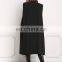 2017 New Design Hot Sale Woman's Black Longlined Slit Cape Blazer