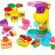 Educational toy set kids play clay dough with table set