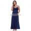 Kate Kasin Sexy Womens Comfortable Spaghetti Straps V-Neck Navy Maxi Maternity Dress KK000674-3