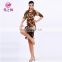 Sexy fringe leopard latin dance dress with belt L-7082#