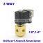 Normally open/close direct acting brass gas valve zero-pressure start 1/8" 1/4" BSP 1.5mm/2.5mm/4mm NBR 3/2 way solenoid valve