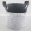 One set 3 sizes strong felt storage laundry basket bag with leather handle