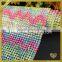 Garment Accessories beaded rhinestone banding trim rainbow mesh FHRM-057