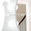 Dressing Table with Stool and LED Lights with 5 Drawers and Mirror, White