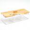 Transparent Plastic Cotton Swabs Organizer Storage Box Pop Up Cotton Swab Holder with Bamboo Lid