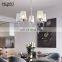 HUAYI Modern Simple Hotel White Hanging Dining Room Chandelier 3-Light LED Glass Indoor Pendant Light